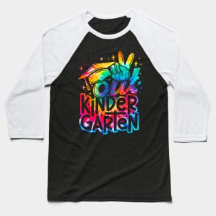 Peace Out Kindergarten Graduate Last Day Of School Tie Dye Baseball T-Shirt